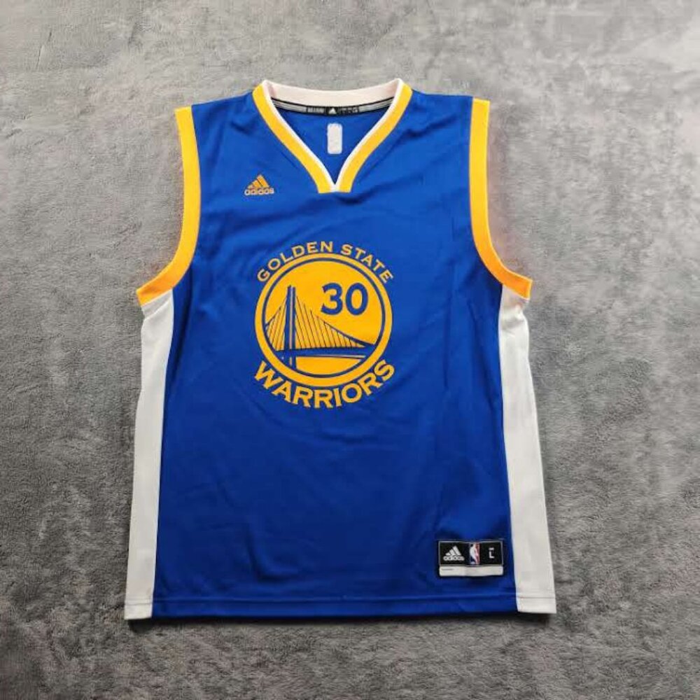 Golden State Warriors Jersey Mens Large Blue Sleeveless #30 Stephen Curry Adidas